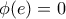 \phi (e)=0