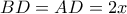 BD=AD=2x