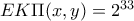 EK\Pi(x,y)=2^{33}