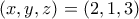 (x,y,z)=(2,1,3)