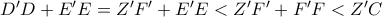D'D + E'E = Z'F' + E'E < Z'F' + F'F < Z'C