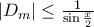 |D_{m}|\leq \frac{1}{\sin \frac{x}{2}} |D_{m}|\leq \frac{1}{\sin \frac{x}{2}}