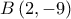 \displaystyle B\left( {2,-9} \right)