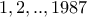 1,2,..,1987