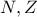 \displaystyle{ N,Z }