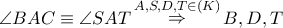 \angle BAC \equiv \angle SAT\mathop  \Rightarrow \limits^{A,S,D,T \in \left( K \right)} B,D,T