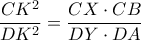 \dfrac{CK^2}{DK^2}=\dfrac{CX \cdot CB}{DY \cdot DA}