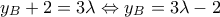 y_B+2=3\lambda \Leftrightarrow y_B=3\lambda -2