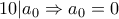 10|a_{0} \Rightarrow a_{0}=0