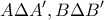 \displaystyle{A\Delta A' , B\Delta B'}