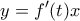 \displaystyle{y=f'(t)x}