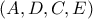\left( A,D,C,E \right)