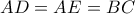 AD=AE=BC AD=AE=BC