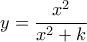 \displaystyle y=\frac{x^2}{x^2+k}