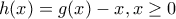 h(x)=g(x)-x, x\geq 0