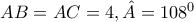 AB=AC=4, \hat{A}=108^0