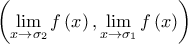 \left( \lim\limits_{x\rightarrow \sigma _{2}}f\left( x\right) ,\lim\limits_{x\rightarrow \sigma _{1}}f\left( x\right) \right)