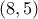 \left( 8,5 \right)