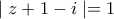 \mid z+1-i\mid =1