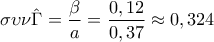 \displaystyle{\sigma \upsilon \nu \hat{\Gamma}=\frac{\beta}{a}=\frac{0,12}{0,37}\approx 0,324}