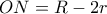 \displaystyle{ON=R-2r}