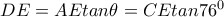 DE=AEtan\theta=CEtan76^0