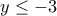 \displaystyle{y \le  - 3}