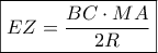 \displaystyle{ 
\boxed{EZ = \frac{{BC \cdot MA}} 
{{2R}}} 
}
