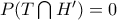 P(T\bigcap{H')}=0