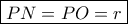 \boxed{PN = PO = r}