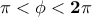 \mathbf{\pi<\phi<2\pi}
