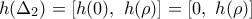 h({{\Delta }_{2}})=[h(0),\,\,h(\rho )]=[0,\,\,h(\rho )]
