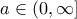 a \in (0,\infty]