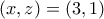 (x,z)=(3,1) (x,z)=(3,1)