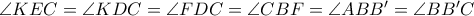 \angle KEC= \angle KDC=\angle FDC=\angle CBF=\angle ABB'=\angle BB'C