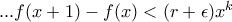 ...f(x+1)-f(x)<(r+\epsilon)x^k
