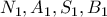N_1, A_1, S_1, B_1