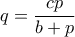 q=\dfrac{cp}{b+p} q=\dfrac{cp}{b+p}