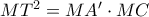 MT^2=MA'\cdot MC MT^2=MA'\cdot MC