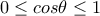 0\leq cos\theta \leq 1