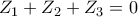Z_{1}+Z_{2}+Z_{3}=0 Z_{1}+Z_{2}+Z_{3}=0