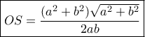 \boxed{OS = \frac{{({a^2} + {b^2})\sqrt {{a^2} + {b^2}} }}{{2ab}}}