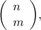\displaystyle{\left( \begin{array}{l} 
n\\ 
m 
\end{array} \right)},