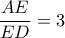 \dfrac{AE}{ED}=3