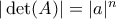 |\det(A)| =|a|^n