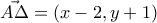 \displaystyle{\vec{A \Delta}=(x-2,y+1)}