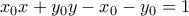 x_0x+y_0y-x_0-y_0=1 x_0x+y_0y-x_0-y_0=1