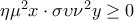 \eta {{\mu }^{2}}x\cdot \sigma \upsilon {{\nu }^{2}}y\ge 0