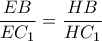 \dfrac{EB}{EC_{1}}=\dfrac{HB}{HC_{1}}
