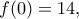 f(0)=14,